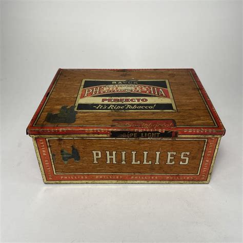 Bayuk Philadelphia Phillies Perfecto Tin Cigar Box 